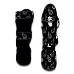 Black And White Rabbit Pattern Print Muay Thai Shin Guard