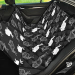 Black And White Rabbit Pattern Print Pet Car Back Seat Cover