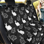 Black And White Rabbit Pattern Print Pet Car Back Seat Cover