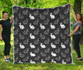 Black And White Rabbit Pattern Print Quilt