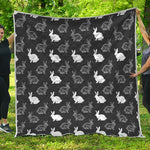 Black And White Rabbit Pattern Print Quilt