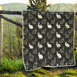 Black And White Rabbit Pattern Print Quilt