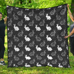 Black And White Rabbit Pattern Print Quilt