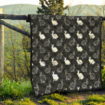 Black And White Rabbit Pattern Print Quilt