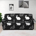 Black And White Rabbit Pattern Print Sofa Cover