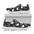 Black And White Rabbit Pattern Print White Running Shoes