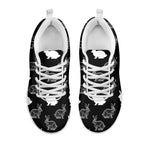 Black And White Rabbit Pattern Print White Sneakers