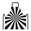 Black And White Radial Rays Print Apron