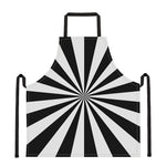 Black And White Radial Rays Print Apron