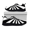 Black And White Radial Rays Print Black Running Shoes