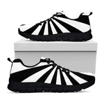 Black And White Radial Rays Print Black Sneakers