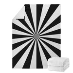 Black And White Radial Rays Print Blanket