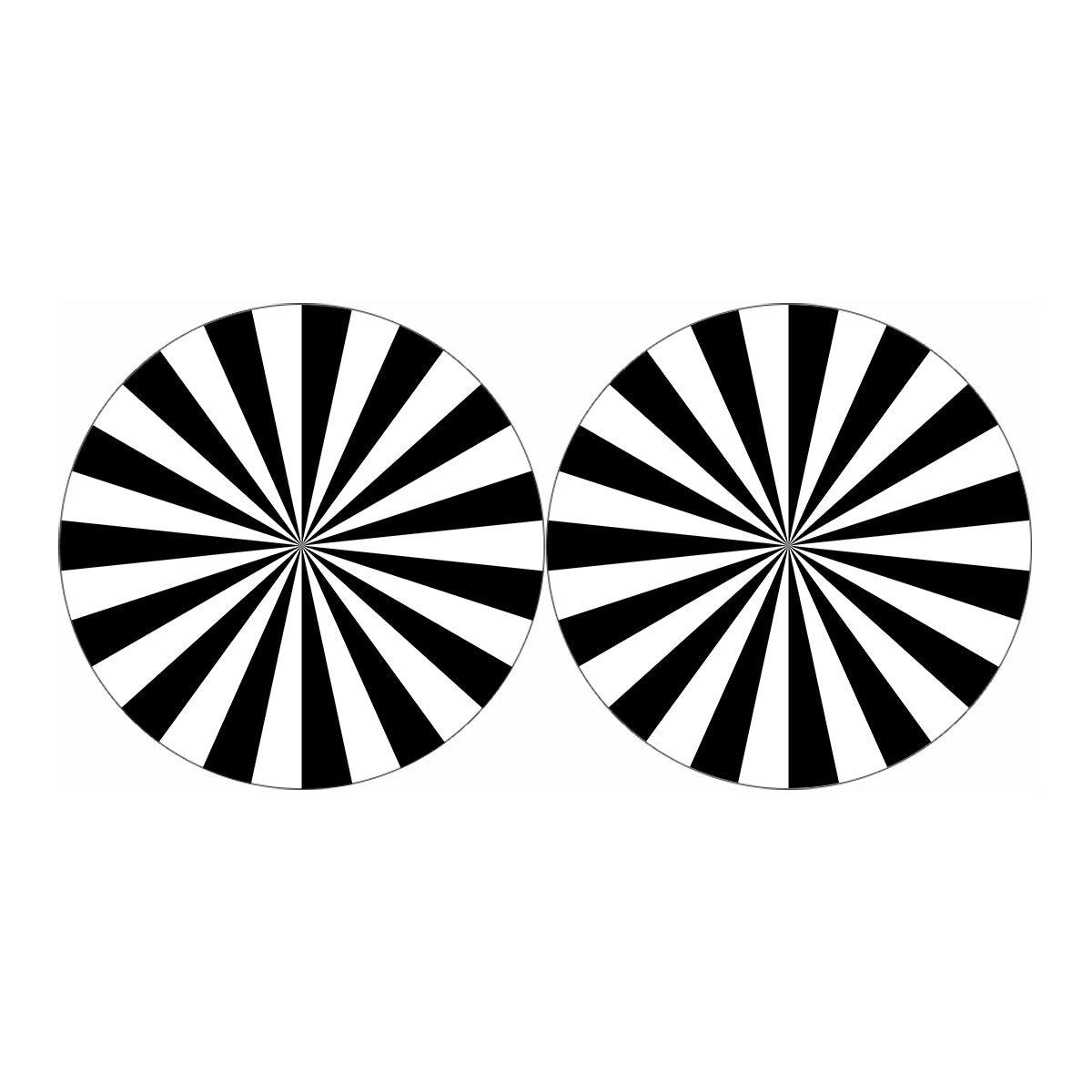 Black And White Radial Rays Print Car Coasters