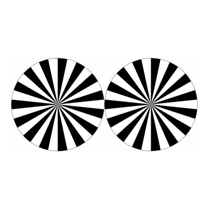 Black And White Radial Rays Print Car Coasters