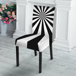 Black And White Radial Rays Print Dining Chair Slipcover