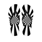 Black And White Radial Rays Print Flip Flops