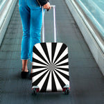 Black And White Radial Rays Print Luggage Cover