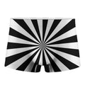 Black And White Radial Rays Print Men's Boxer Briefs