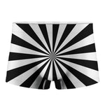 Black And White Radial Rays Print Men's Boxer Briefs