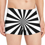 Black And White Radial Rays Print Men's Boxer Briefs