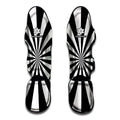 Black And White Radial Rays Print Muay Thai Shin Guards