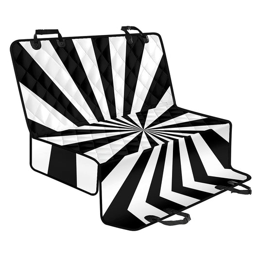 Black And White Radial Rays Print Pet Car Back Seat Cover