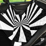 Black And White Radial Rays Print Pet Car Back Seat Cover