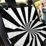Black And White Radial Rays Print Pet Car Back Seat Cover