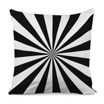 Black And White Radial Rays Print Pillow Cover
