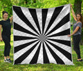 Black And White Radial Rays Print Quilt