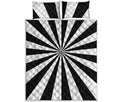 Black And White Radial Rays Print Quilt Bed Set