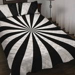 Black And White Radial Rays Print Quilt Bed Set