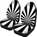 Black And White Radial Rays Print Universal Fit Car Seat Covers