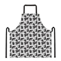 Black And White Rat Pattern Print Apron
