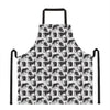 Black And White Rat Pattern Print Apron