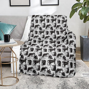 Black And White Rat Pattern Print Blanket