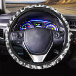 Black And White Rat Pattern Print Car Steering Wheel Cover