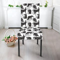 Black And White Rat Pattern Print Dining Chair Slipcover