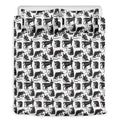 Black And White Rat Pattern Print Duvet Cover Bedding Set