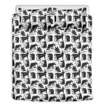 Black And White Rat Pattern Print Duvet Cover Bedding Set