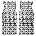 Black And White Rat Pattern Print Front and Back Car Floor Mats