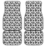 Black And White Rat Pattern Print Front and Back Car Floor Mats