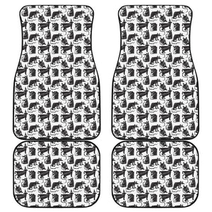 Black And White Rat Pattern Print Front and Back Car Floor Mats