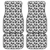 Black And White Rat Pattern Print Front and Back Car Floor Mats