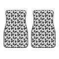 Black And White Rat Pattern Print Front Car Floor Mats