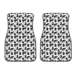 Black And White Rat Pattern Print Front Car Floor Mats