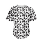 Black And White Rat Pattern Print Men's Baseball Jersey