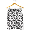 Black And White Rat Pattern Print Men's Shorts