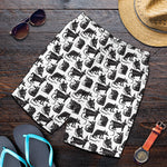 Black And White Rat Pattern Print Men's Shorts