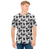 Black And White Rat Pattern Print Men's T-Shirt